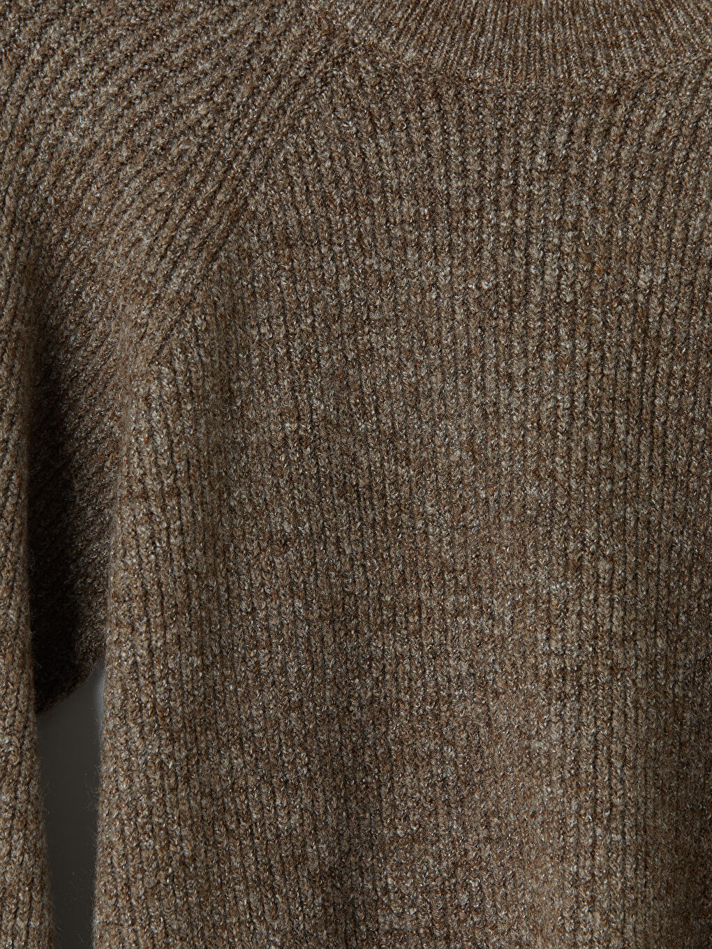 Kahverengi Bisiklet Yaka Kadın Triko Kazak-6