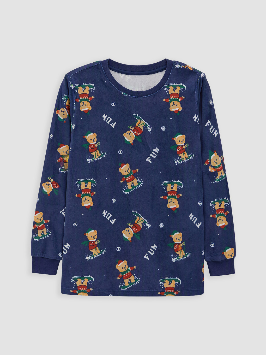 New Year Themed Boys' Velvet Pyjamas Set-1