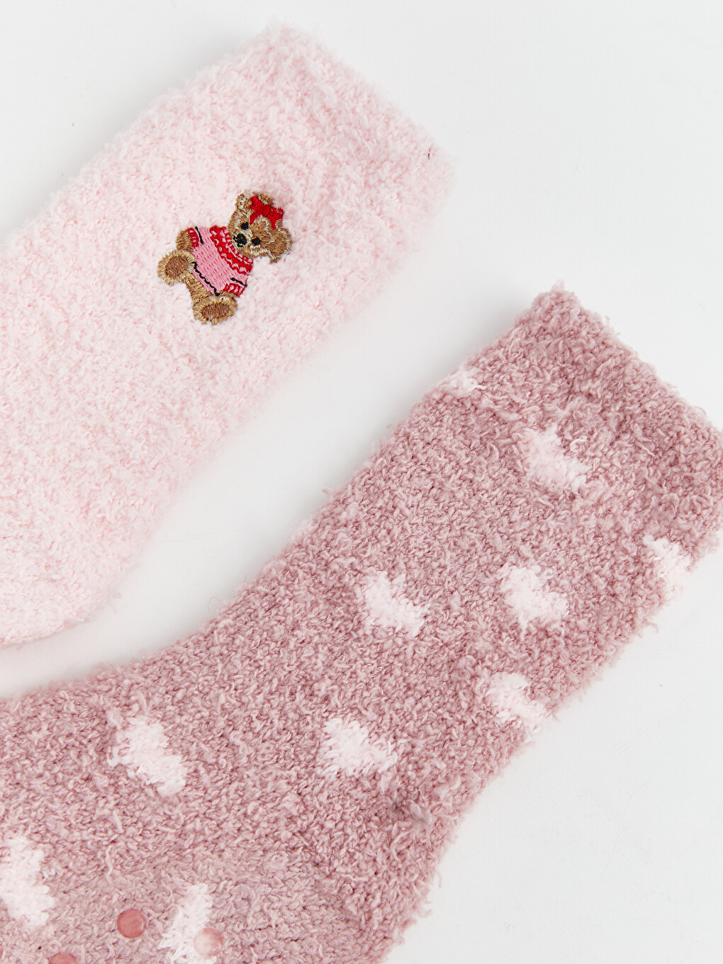 2 Pack Embroidered Girls' Home Socks-2