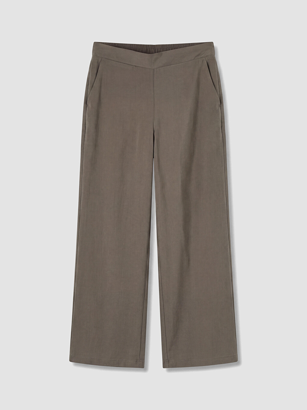 Elastic Waist Wide Leg Women's Trousers-4
