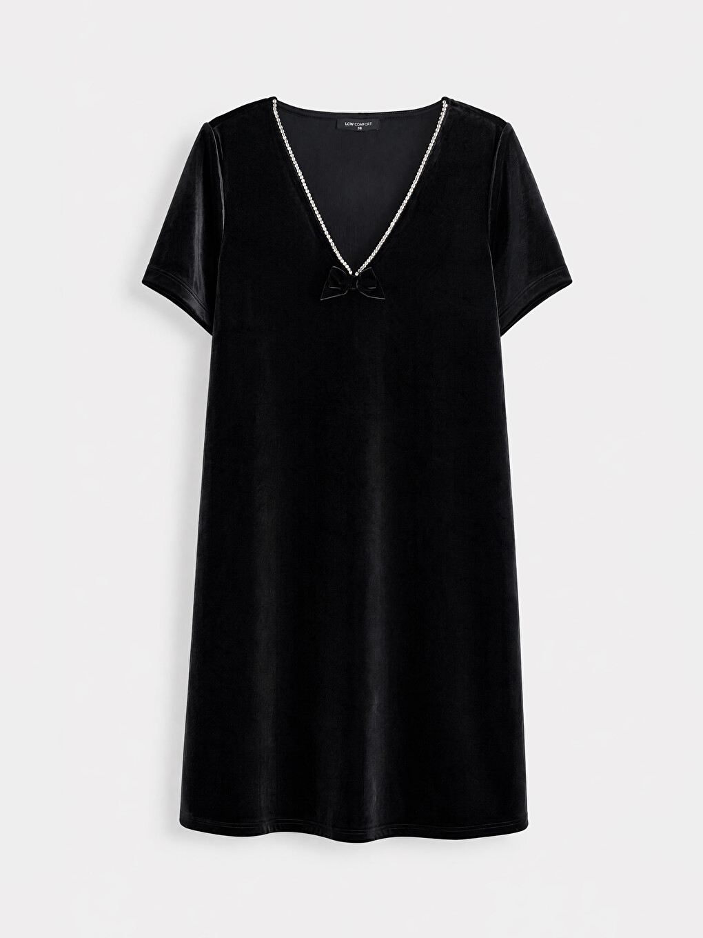 V Neck Velvet Mini Dress-3