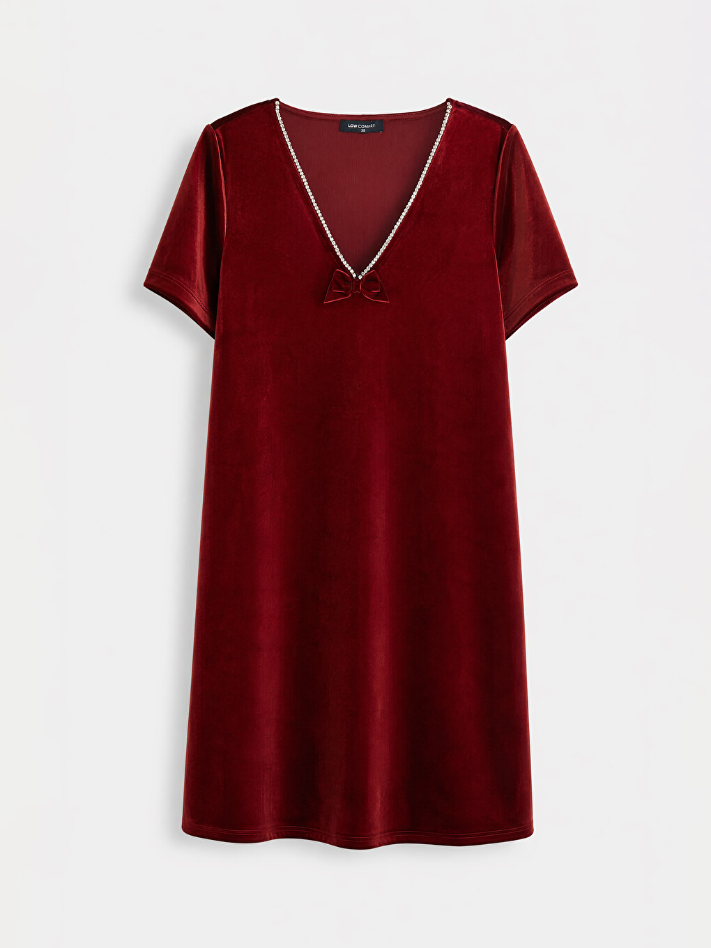 V Neck Velvet Mini Dress-3