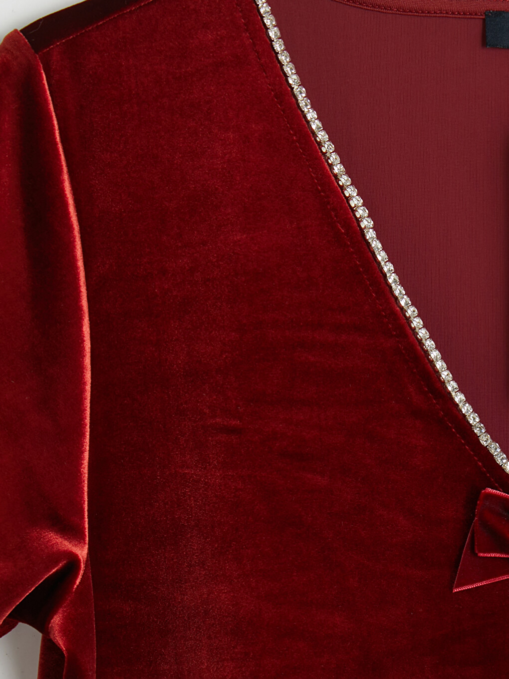 V Neck Velvet Mini Dress-5