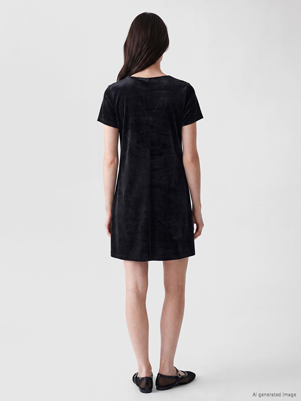 V Neck Velvet Mini Dress-2