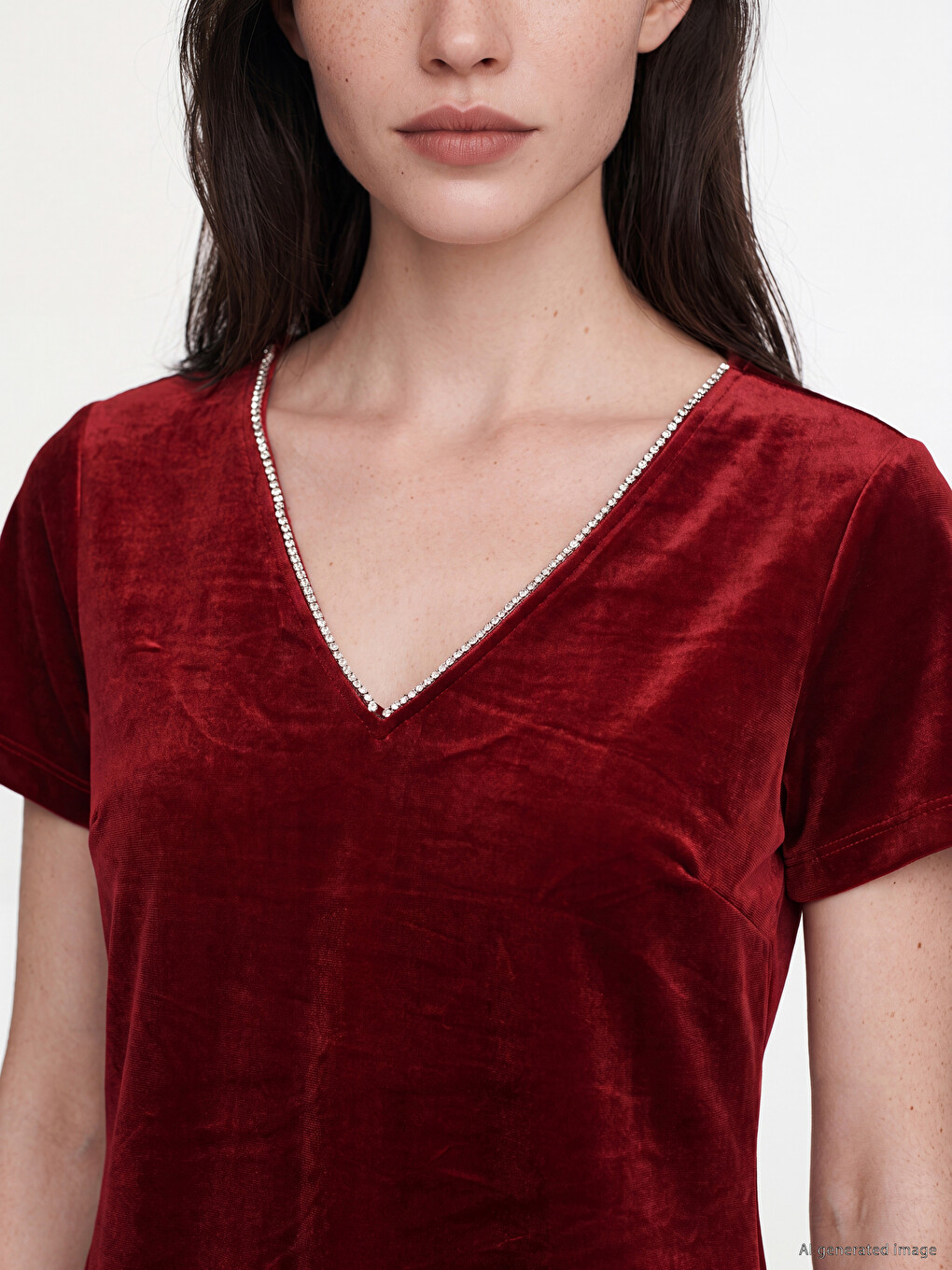 V Neck Velvet Mini Dress-1