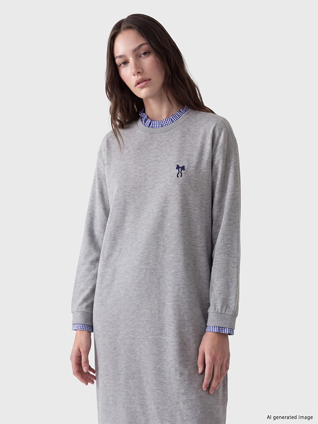Woman Grey Dress-1