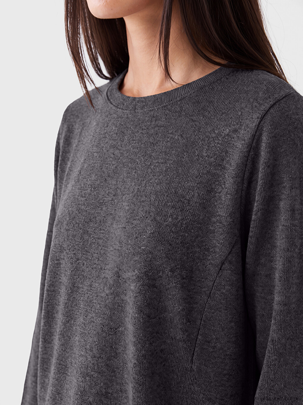 T-shirt Oversize Me Jakë Të Rrumbullakët Për Gra-2
