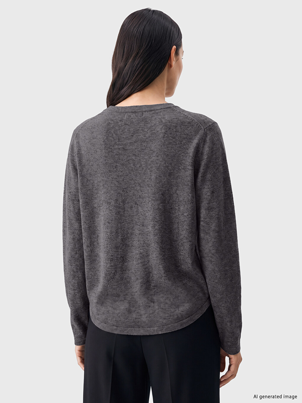 T-shirt Oversize Me Jakë Të Rrumbullakët Për Gra-3