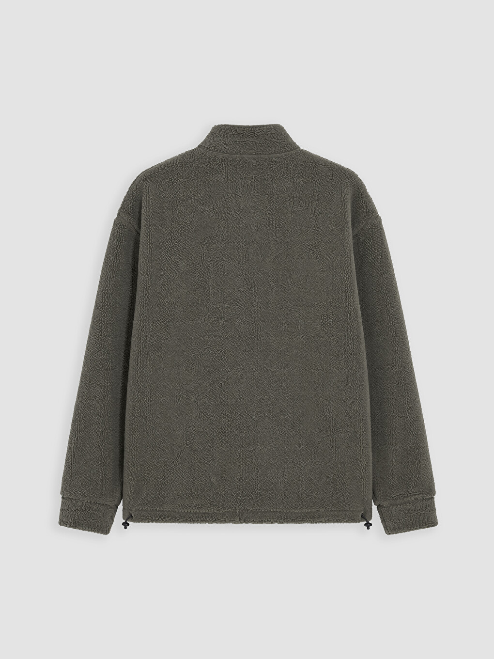 Mock Neck Men's Plush Zip-up Sweatshirt-6