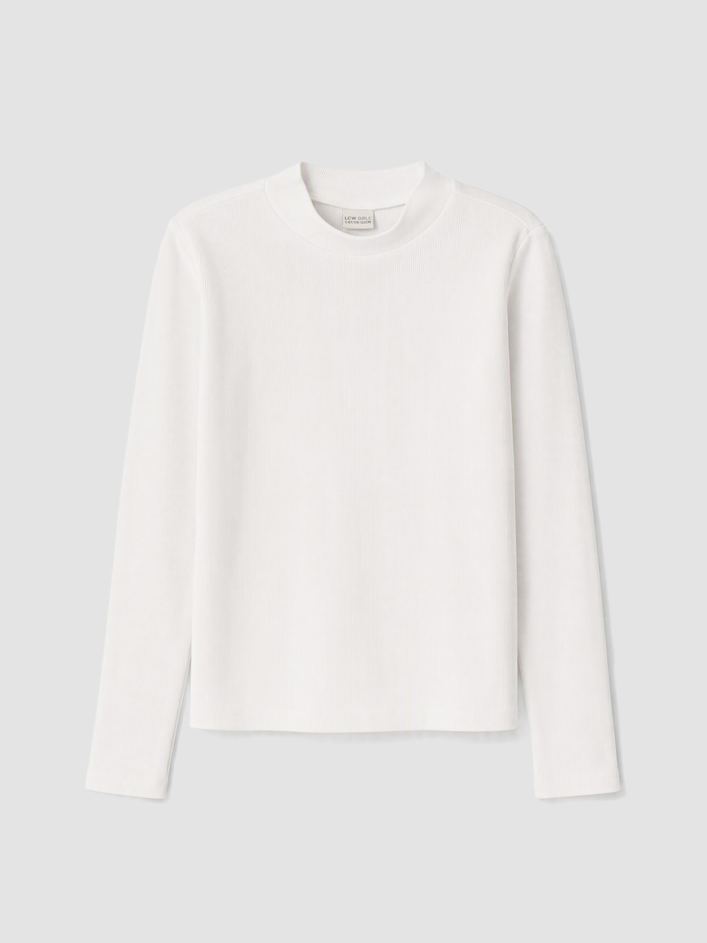 Mock Neck Long Sleeve Girls' T-shirt-1