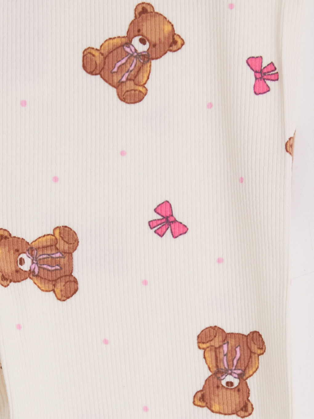 Ekru Bisiklet Yaka Kız Çocuk Pijama Takım-2