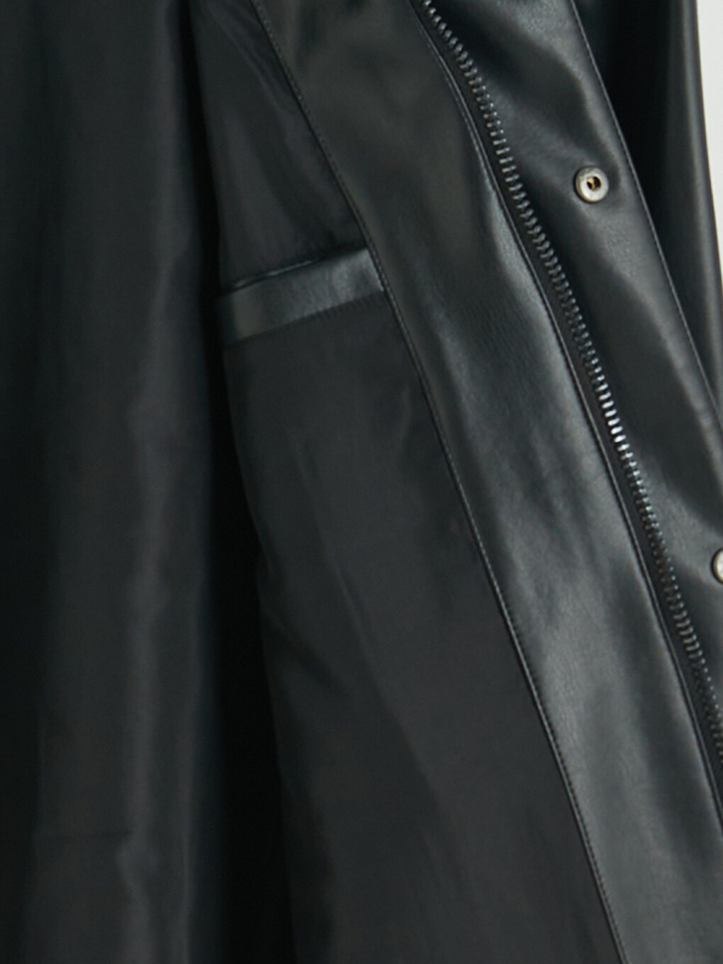 Regular Fit Shirt Collar Men's Leather Look Coat-7