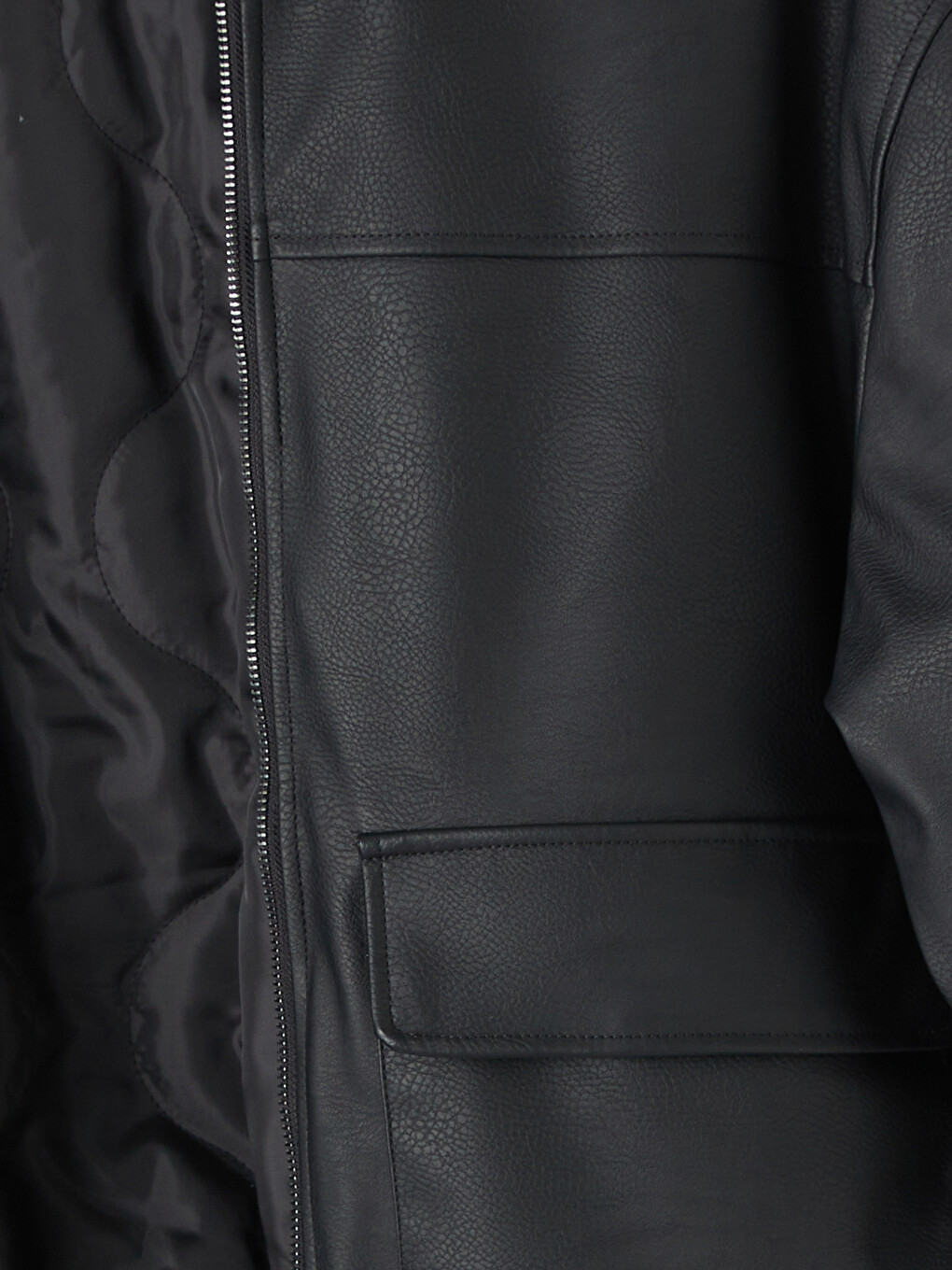 Regular Fit Men's Faux Leather Jacket-9