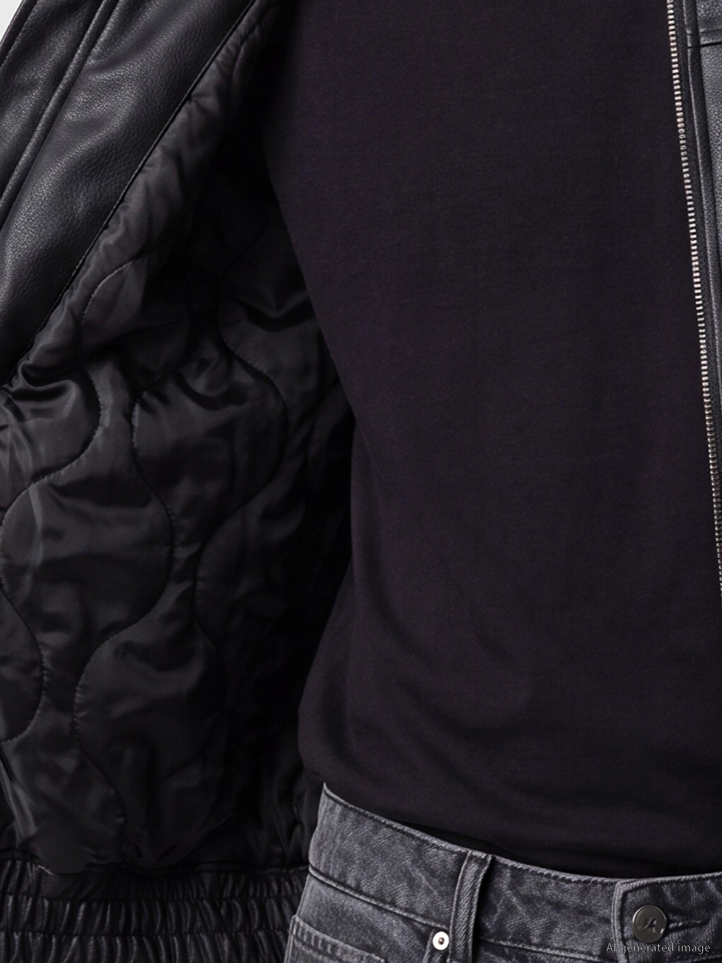 Regular Fit Men's Faux Leather Jacket-3
