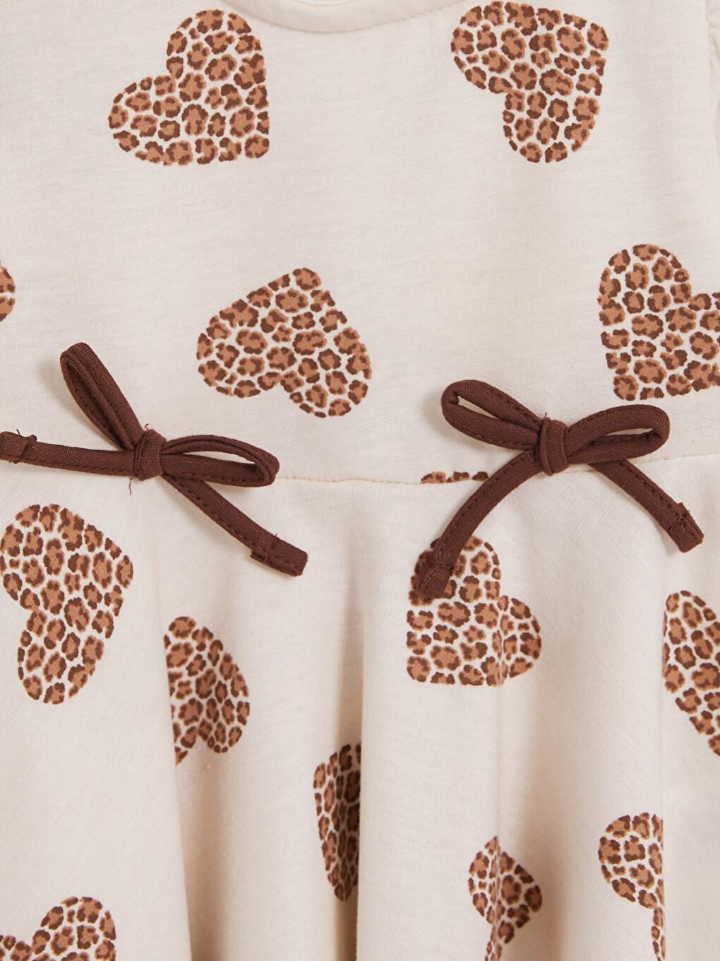 Bowed Heart Patterned Girls' Dress-1