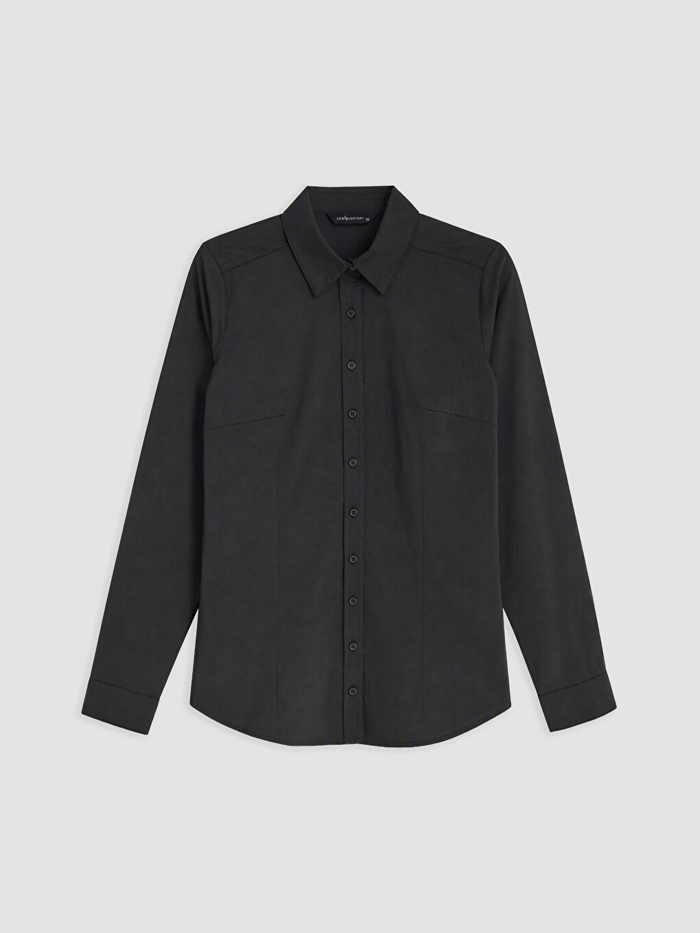 Siyah Regular Fit Kadın Gömlek-4