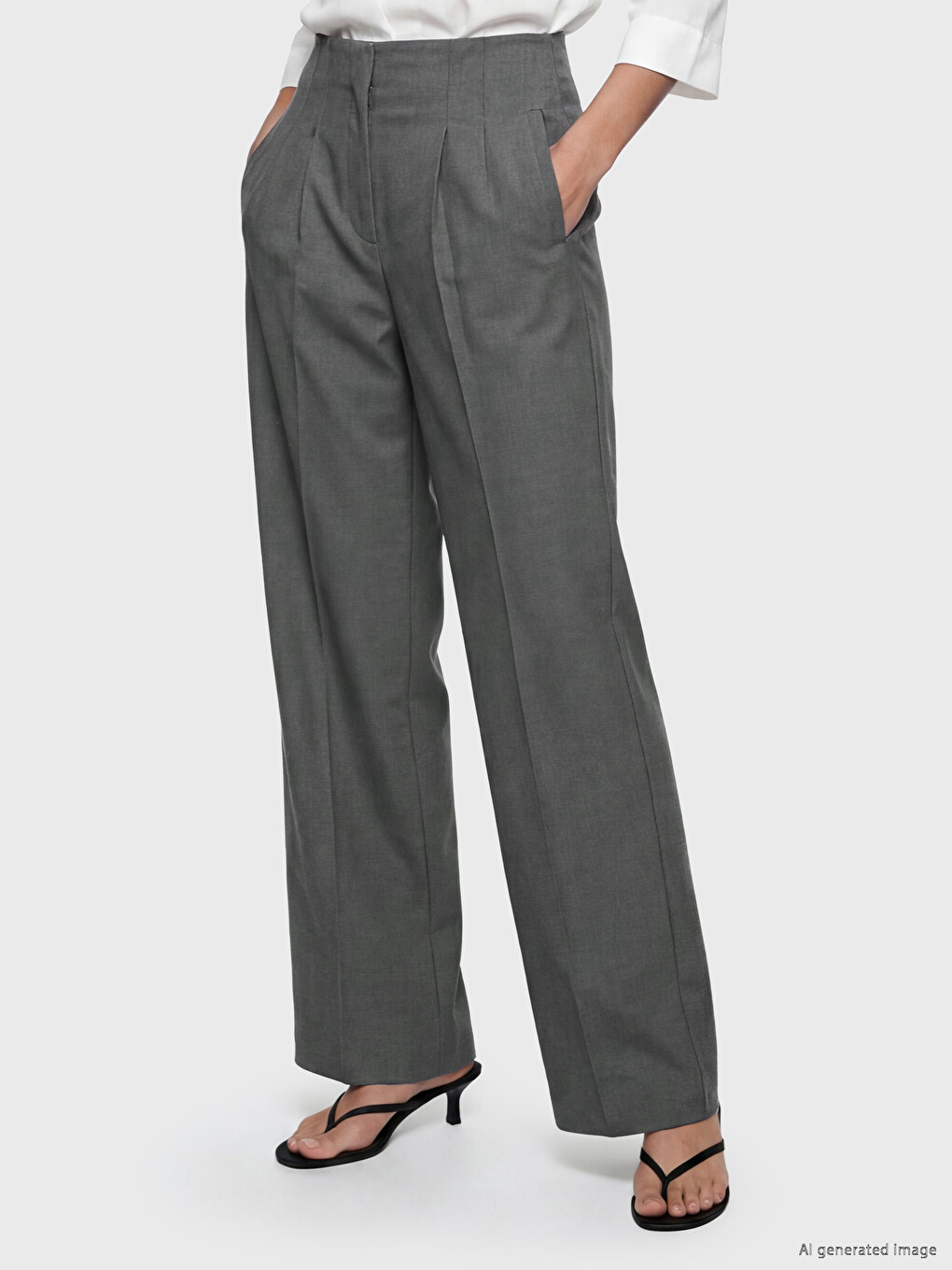 Regular Fit Women's Fabric Trousers-1