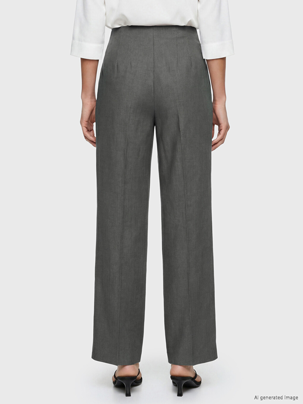 Regular Fit Women's Fabric Trousers-3