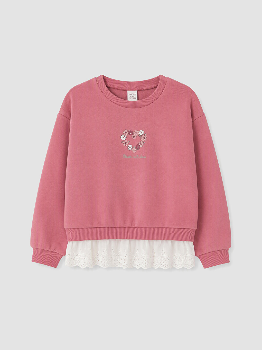 Yeşil Baskılı Fırfırlı Kız Çocuk Sweatshirt 2'li-4