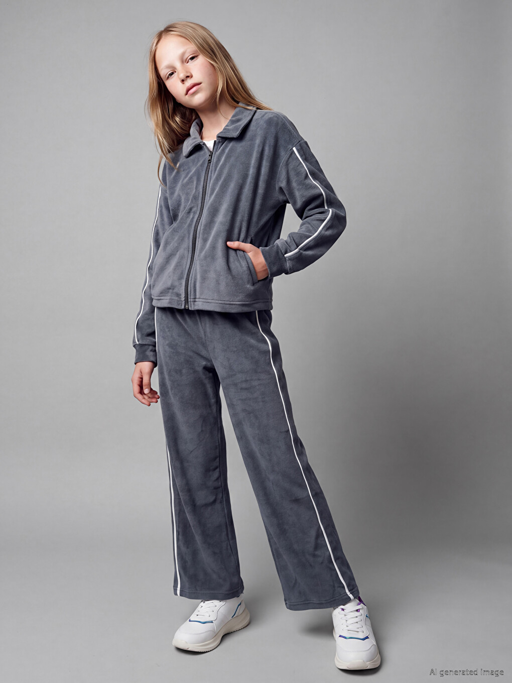 Girls' Velvet Tracksuit Set