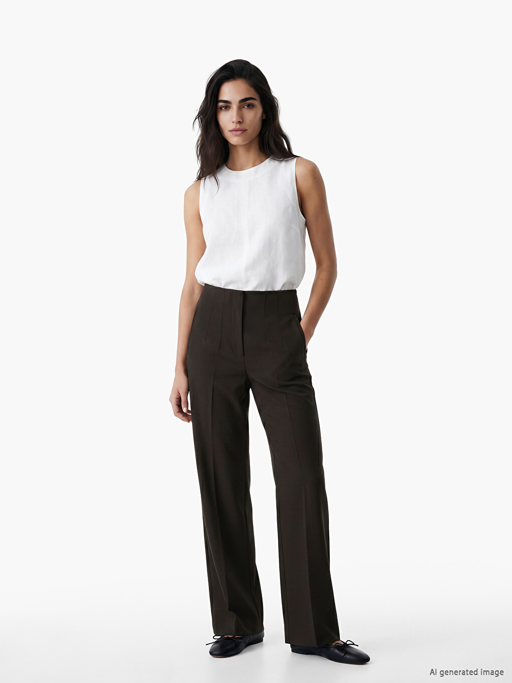 High Waist Slim Fit Women's Trousers