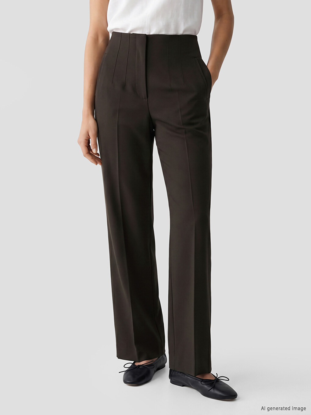 High Waist Slim Fit Women's Trousers-1