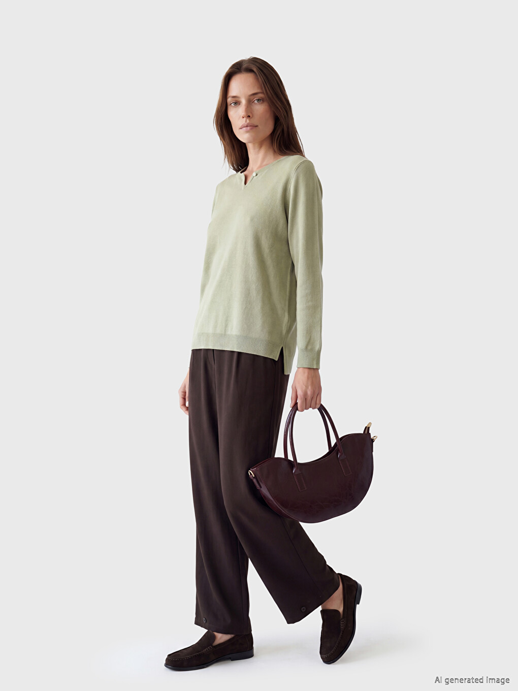Woman Brown Trousers