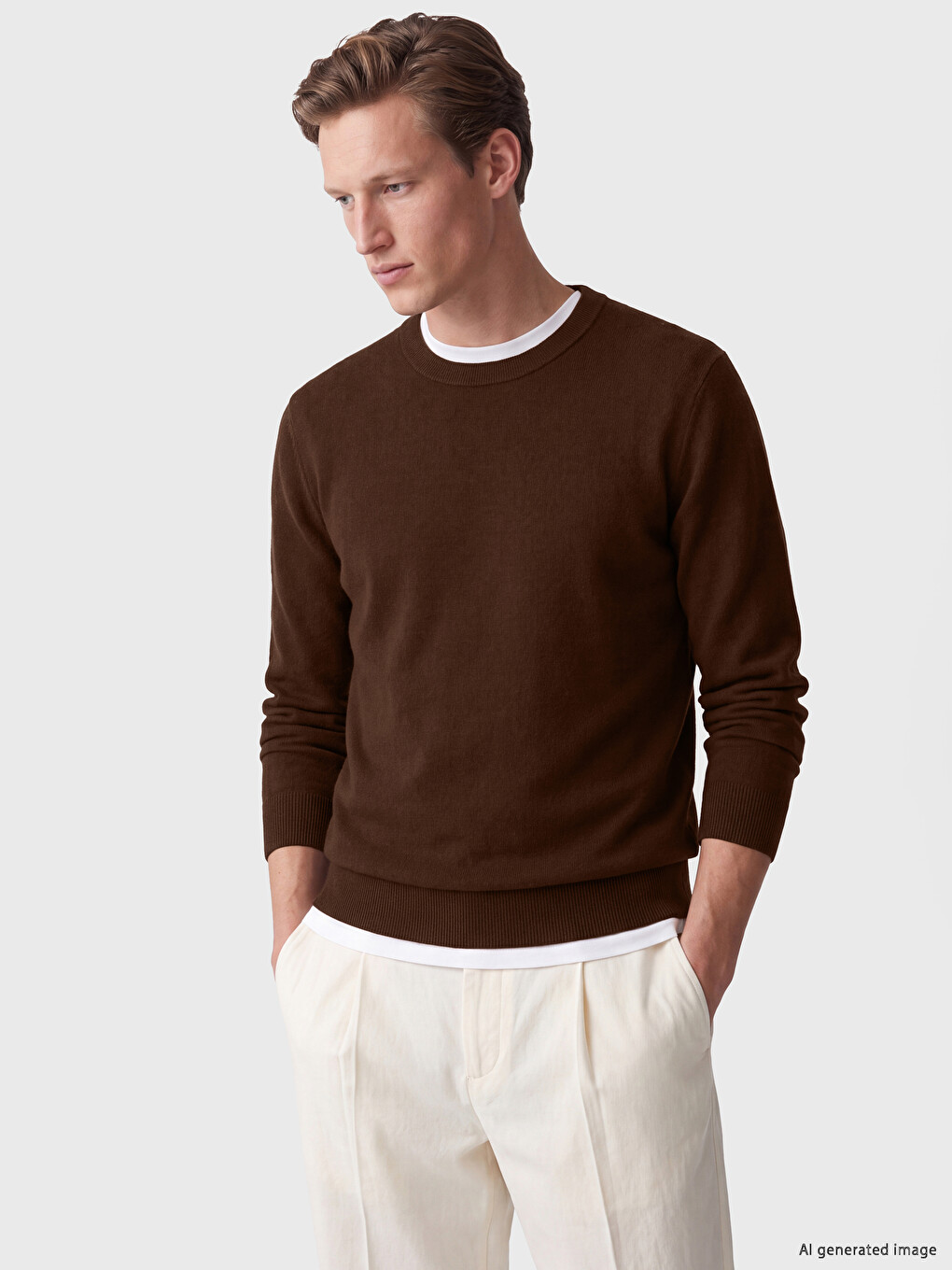 Crew Neck Regular Fit Men's Knitwear Sweater
