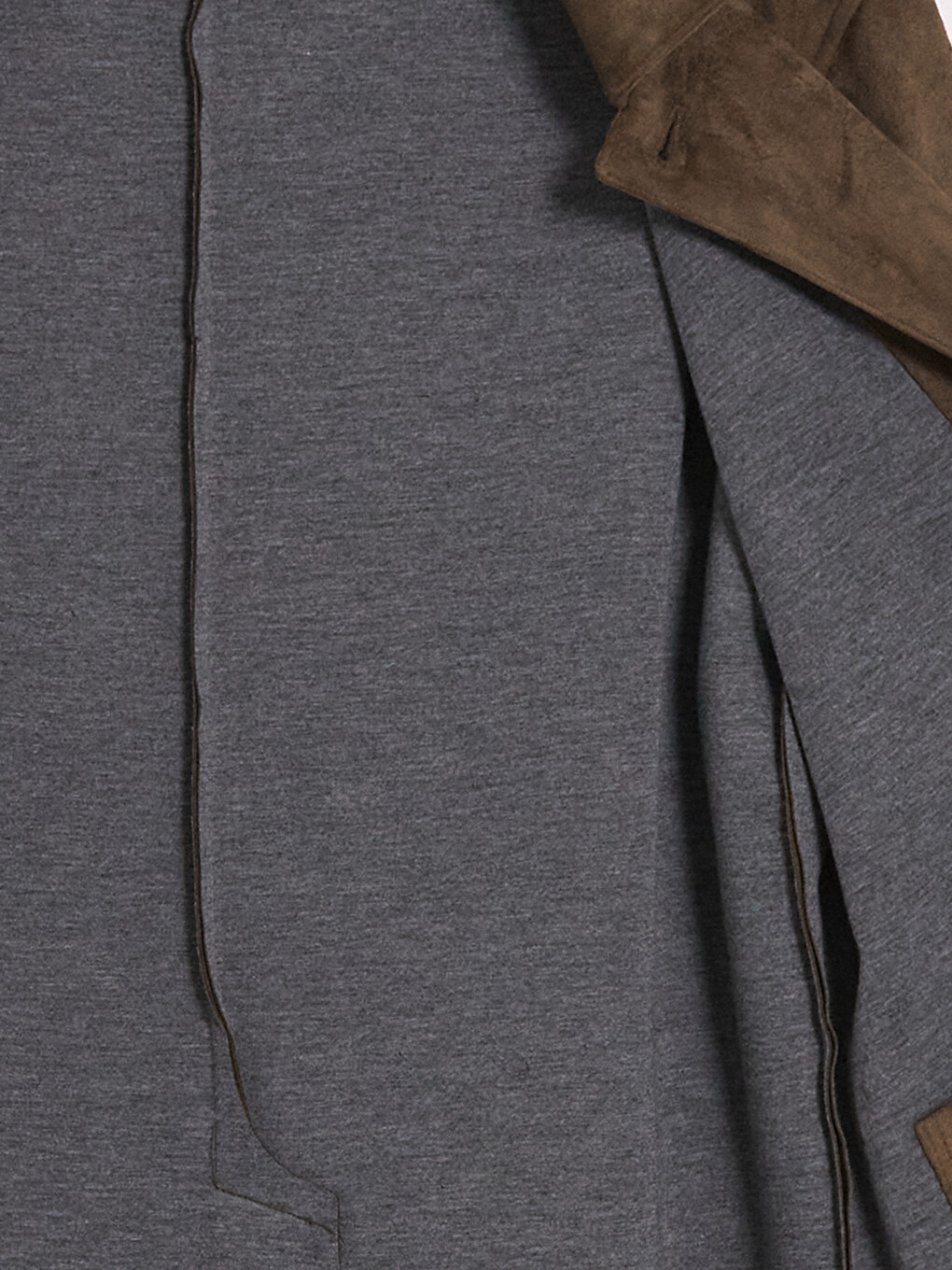 Kahverengi Regular Fit Süet Görünümlü Erkek Blazer Ceket-8