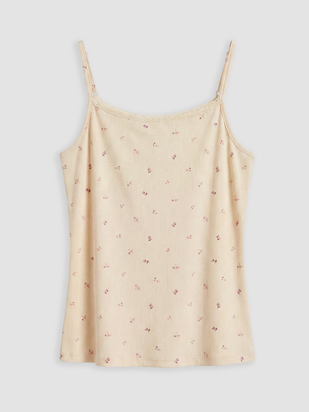 Bej U Yaka Çiçekli Hamile Pijama Üst-1