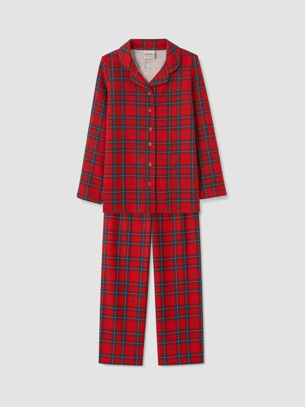 Gömlek Yaka Kız Çocuk Pijama Takım