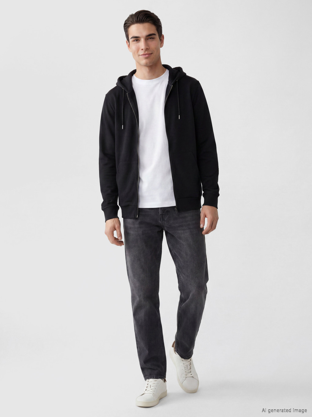Hooded Men's Zip-up Sweatshirt-1
