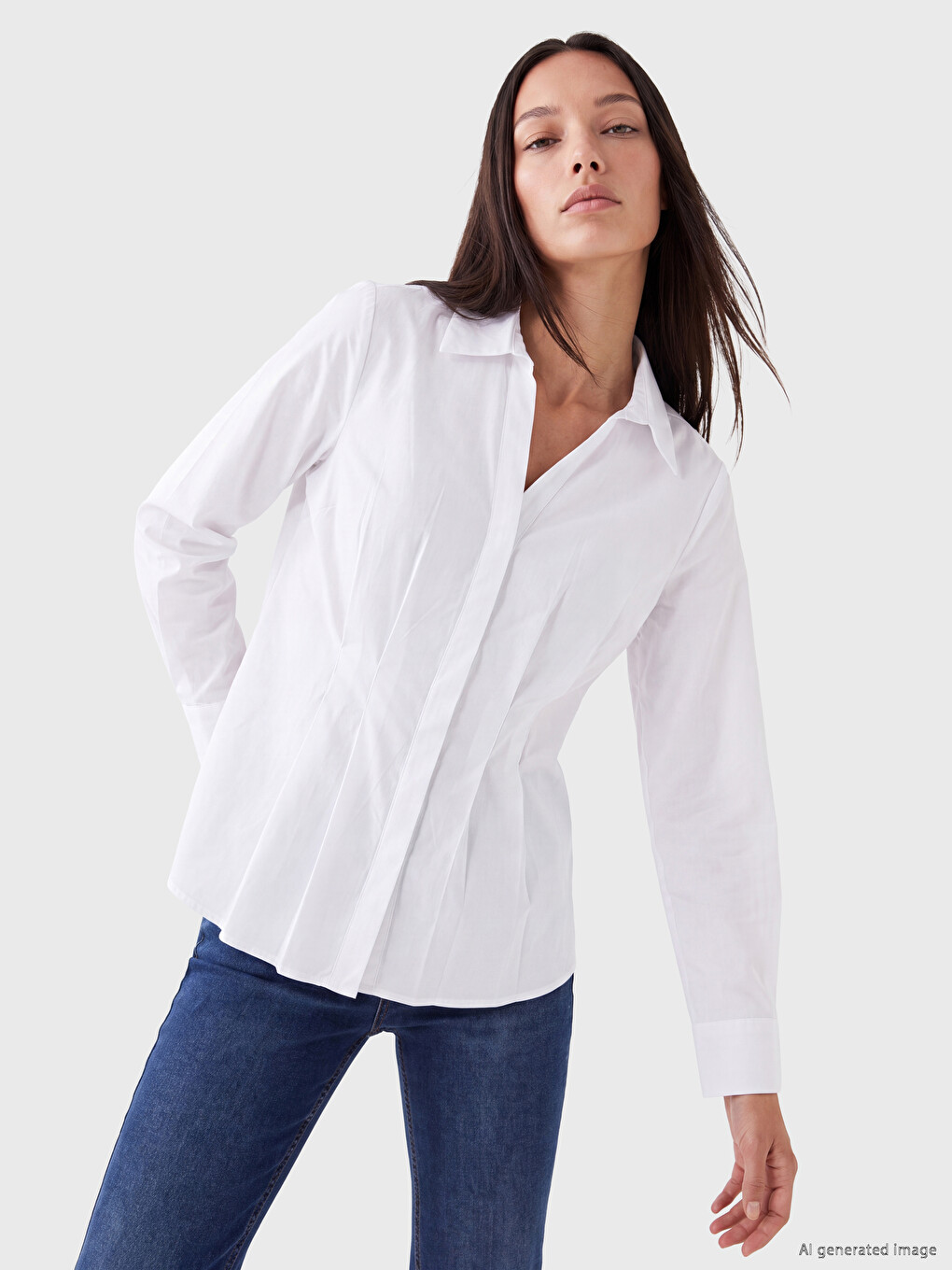 Pleated Peplum Women's Shirt