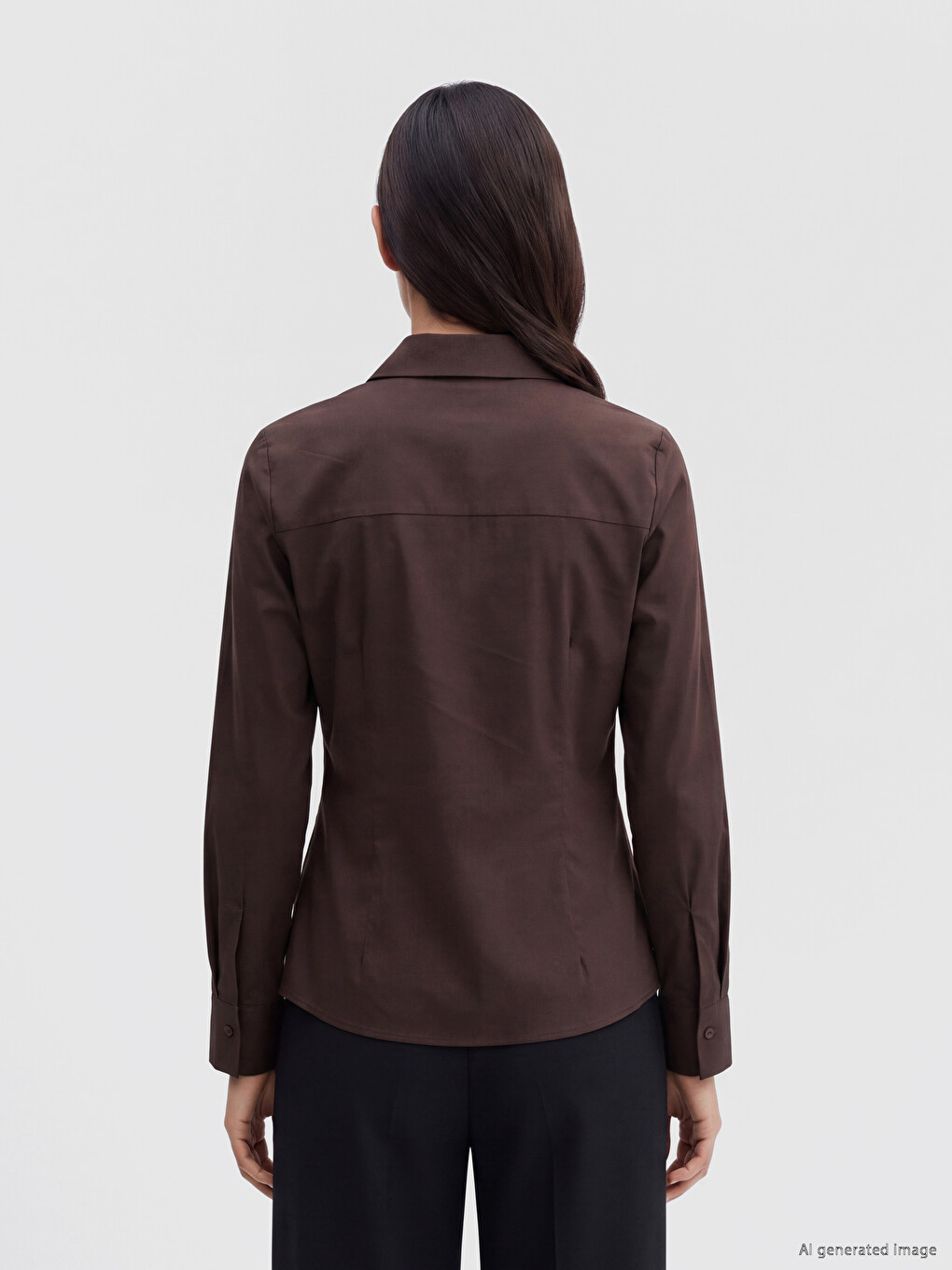 Kahverengi Regular Fit Kadın Gömlek-3