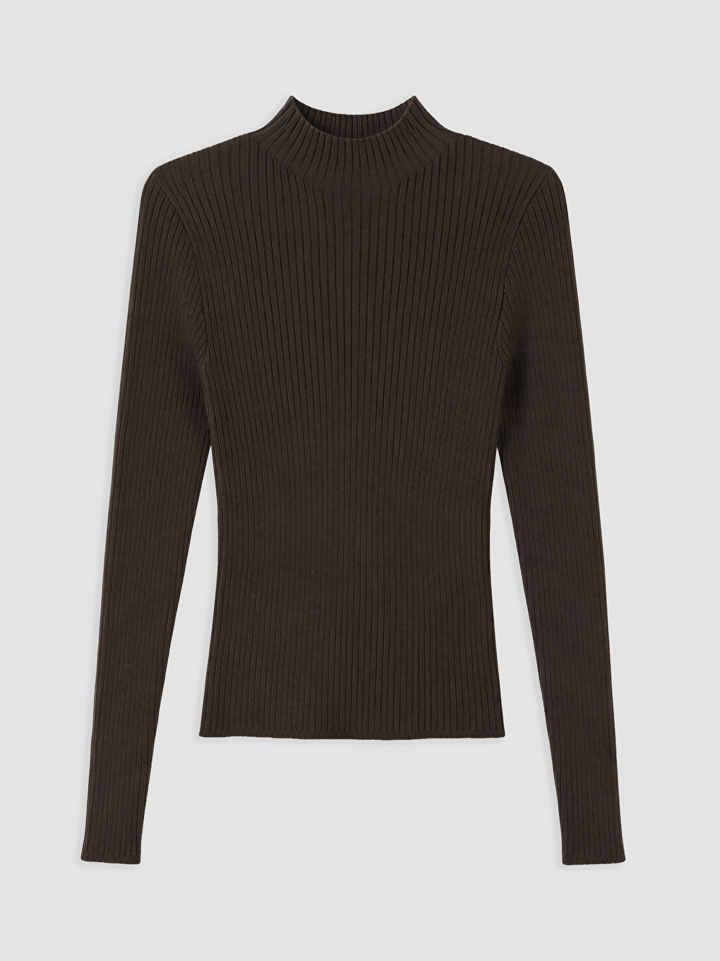 Mock Turtleneck Ribbed Women's Knitwear Sweater-4