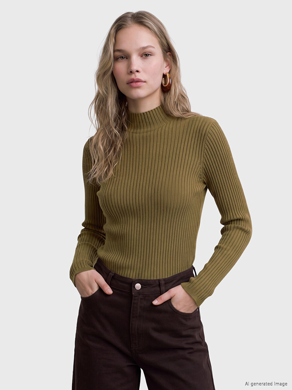 Mock Turtleneck Women's Knitwear Sweater