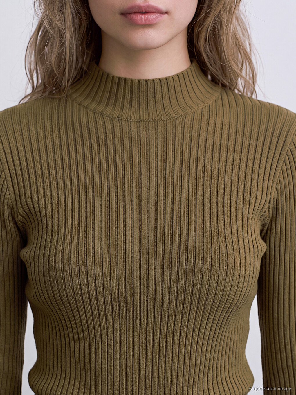 Mock Turtleneck Women's Knitwear Sweater-2