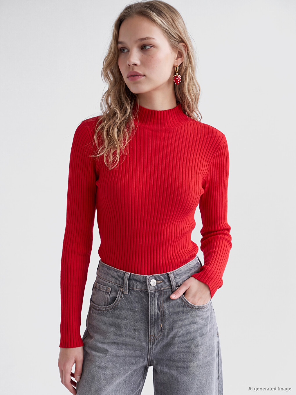 Mock Turtleneck Women's Knitwear Sweater