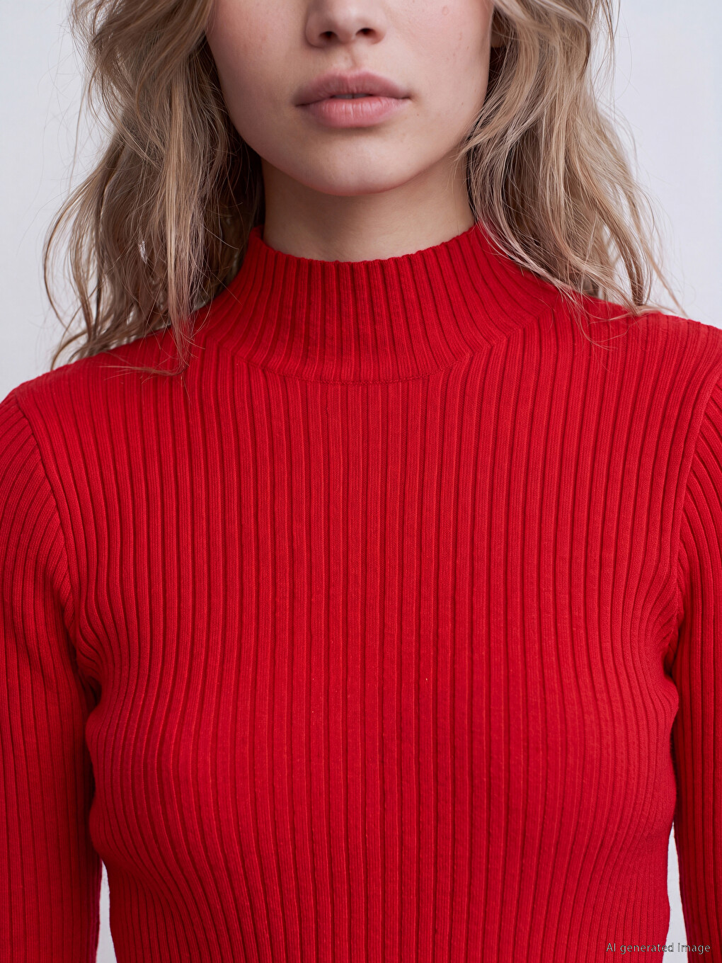 Mock Turtleneck Women's Knitwear Sweater-2
