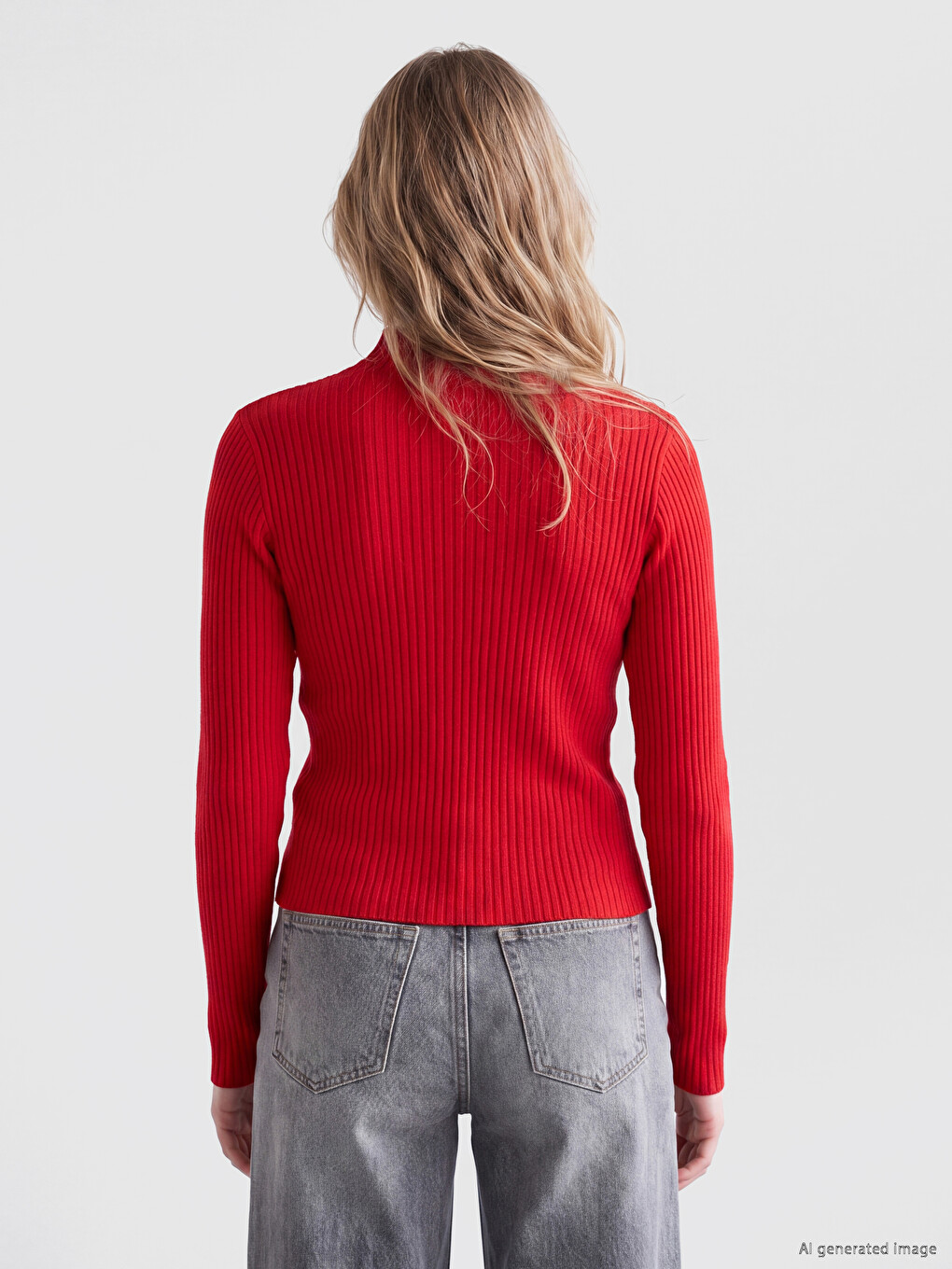 Mock Turtleneck Women's Knitwear Sweater-3