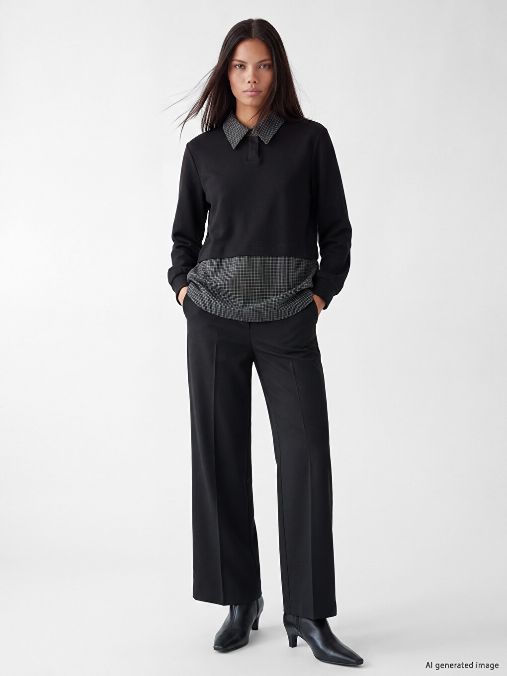 Woman Black Sweatshirt Tunic-1