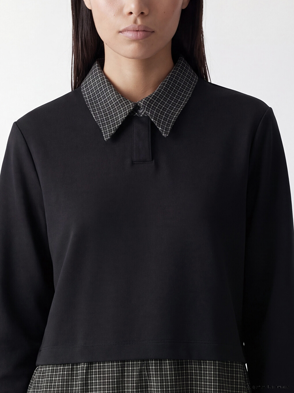 Woman Black Sweatshirt Tunic-2