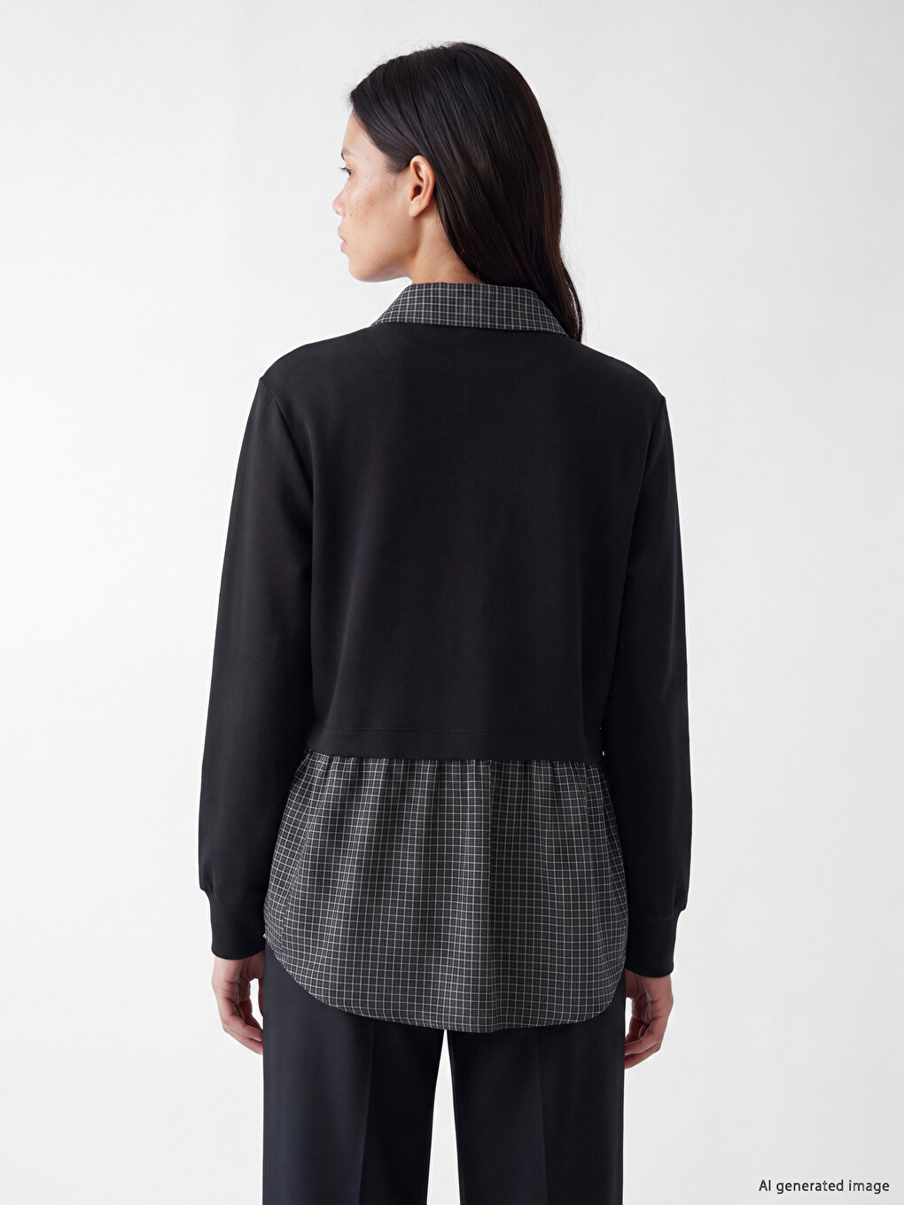 Woman Black Sweatshirt Tunic-3
