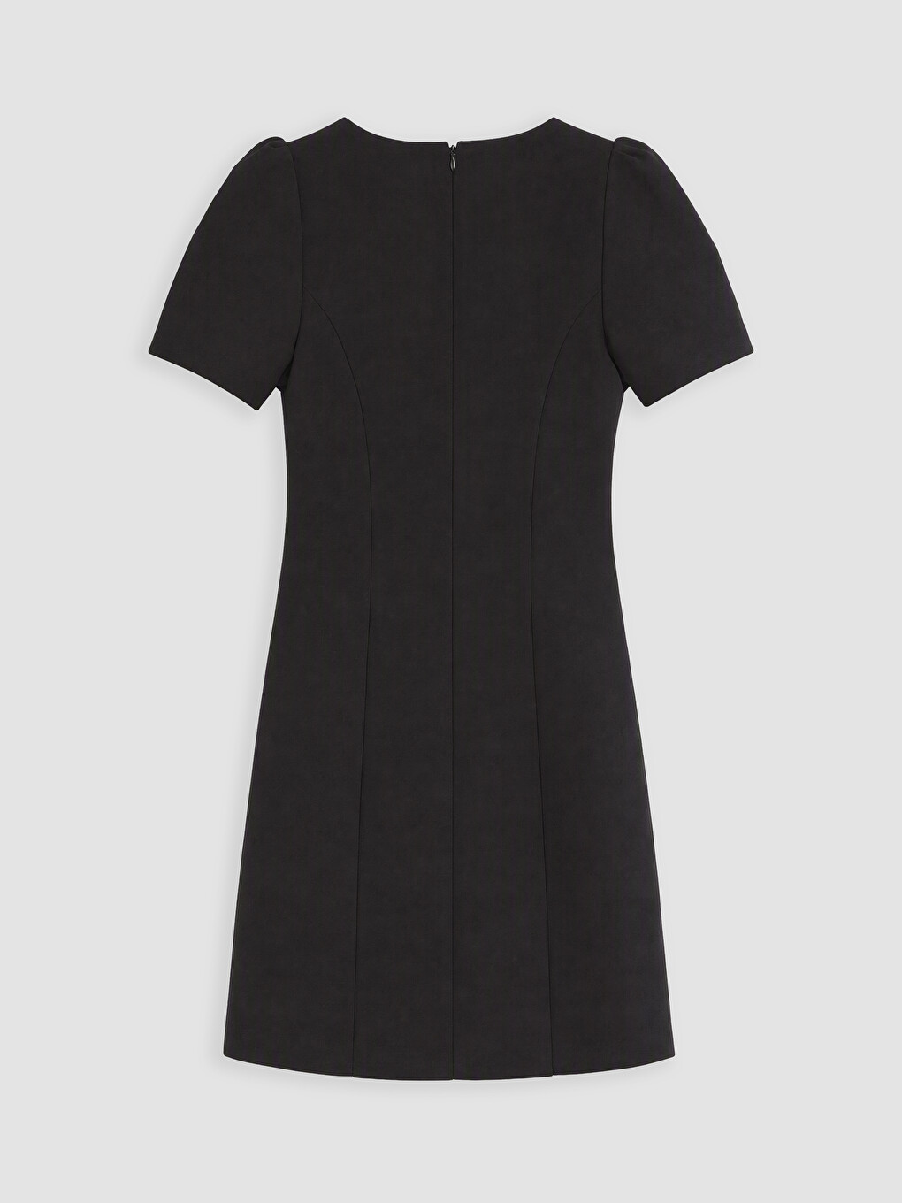 Crew Neck Puff Sleeve Mini Dress-2