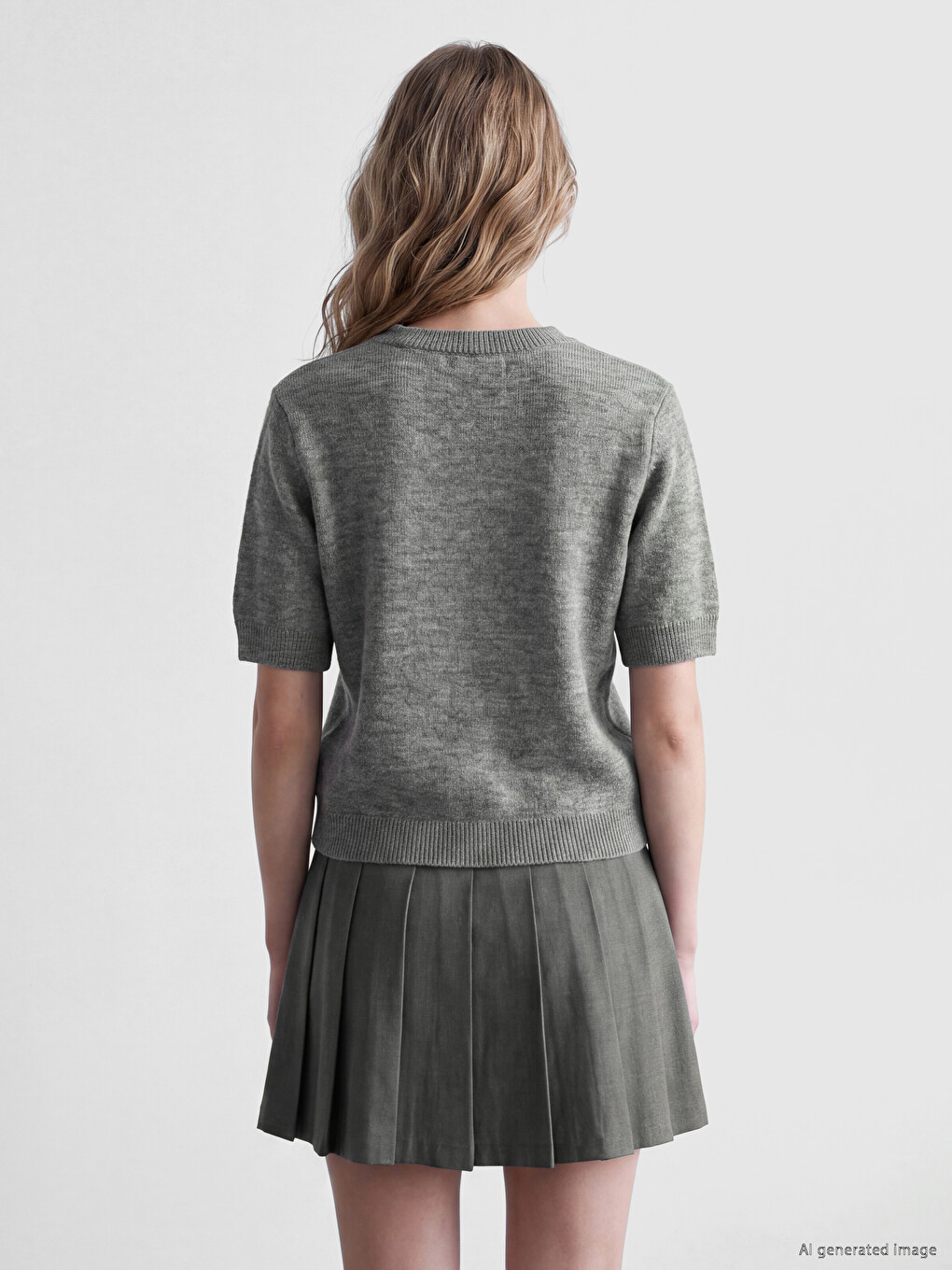 Short Sleeve Women's Knitwear Sweater-2