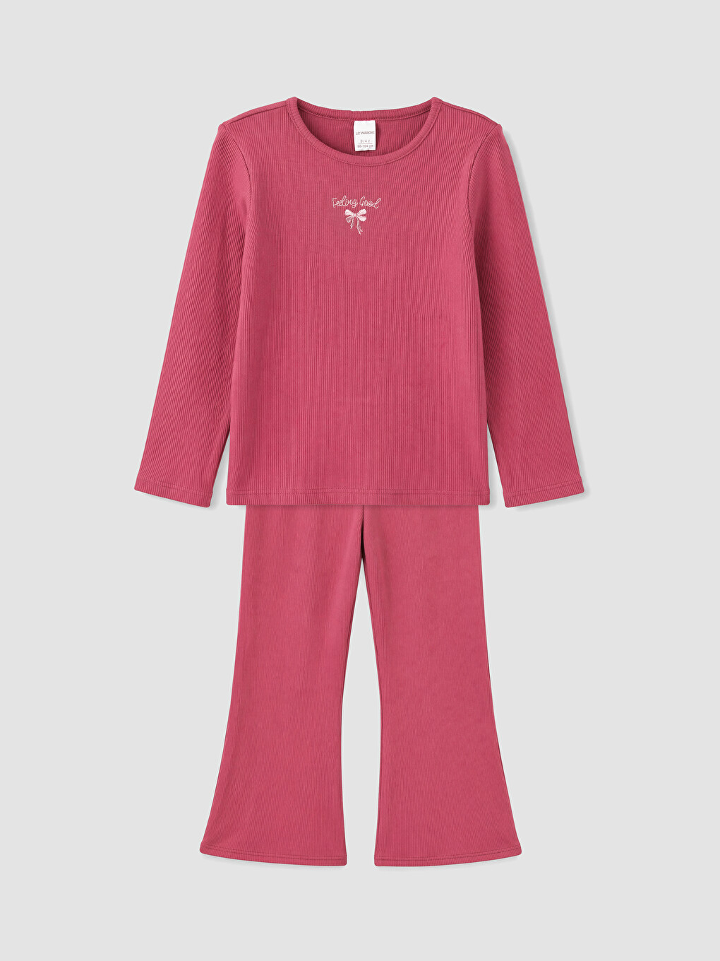 Pembe Nakışlı Fitilli Kız Çocuk Eşofman Takım