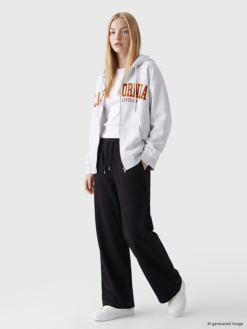 Hooded Oversize Women's Zip-up Sweatshirt-1