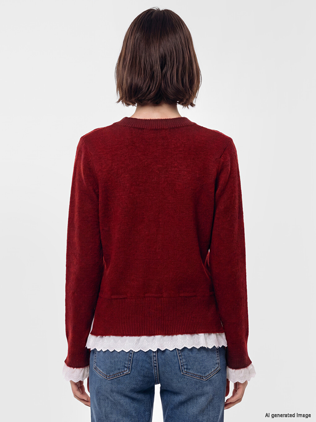 Crew Neck Women's Knitwear Cardigan-3
