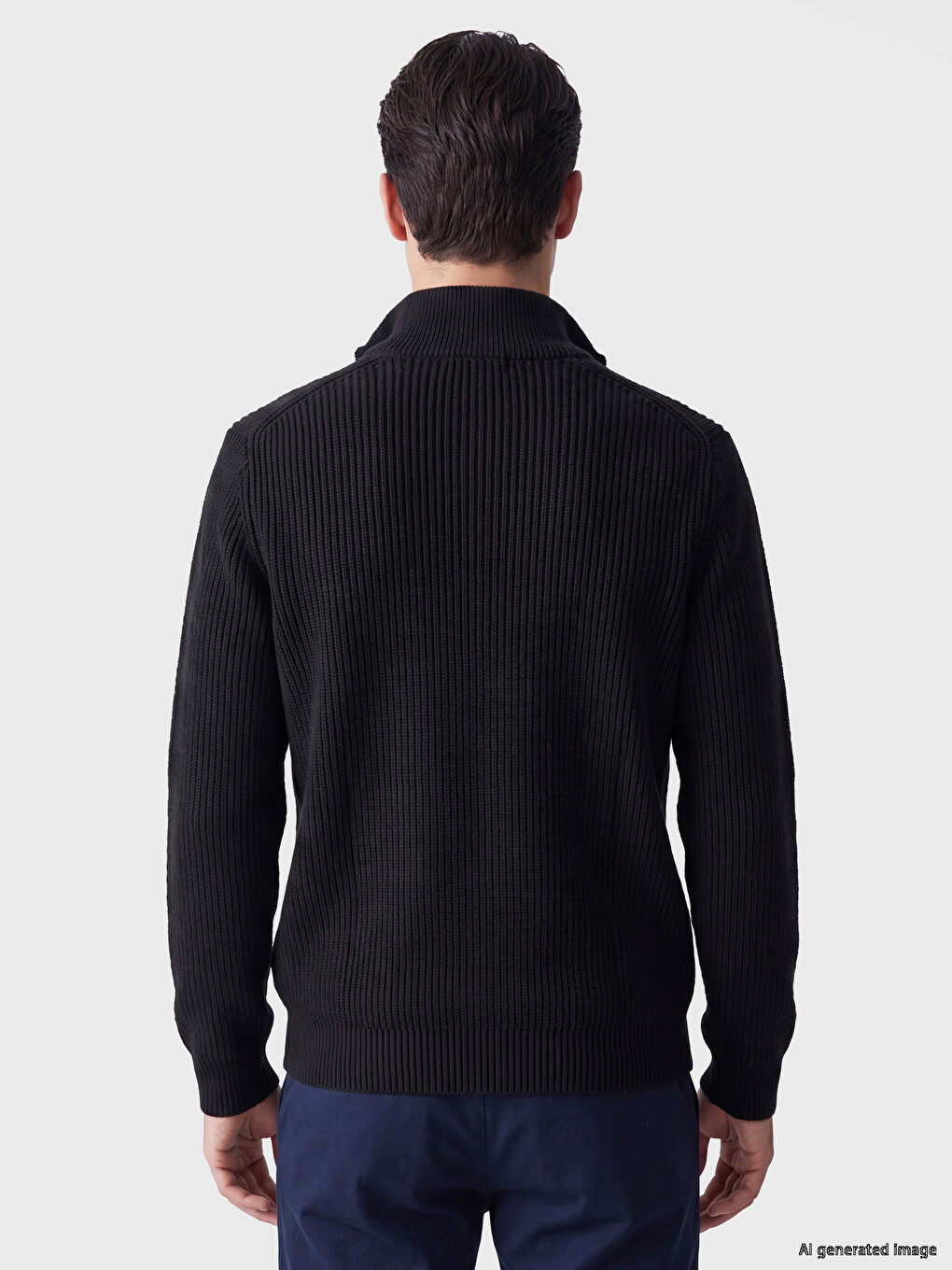 Pull En Maille À Col Montant Pour Homme-2