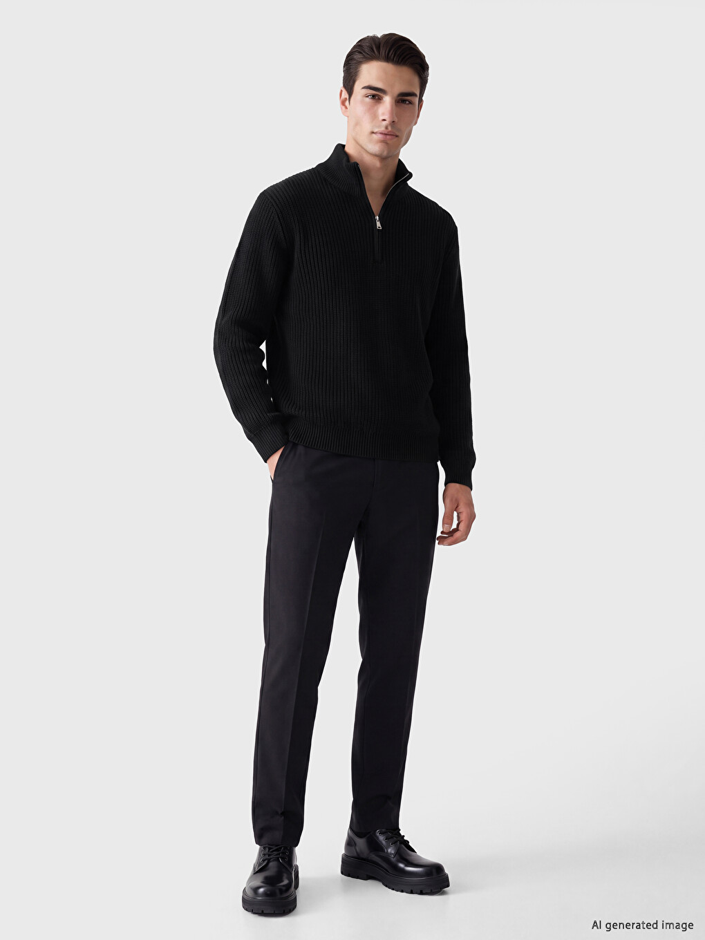 Mock Neck Men's Knitwear Sweater-1